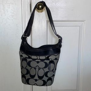 Coach, black and gray bucket bag